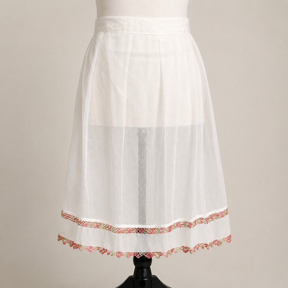 Vintage Organdy Apron Tatted Lace Hostess Tea Apron Cottagecore 1950s